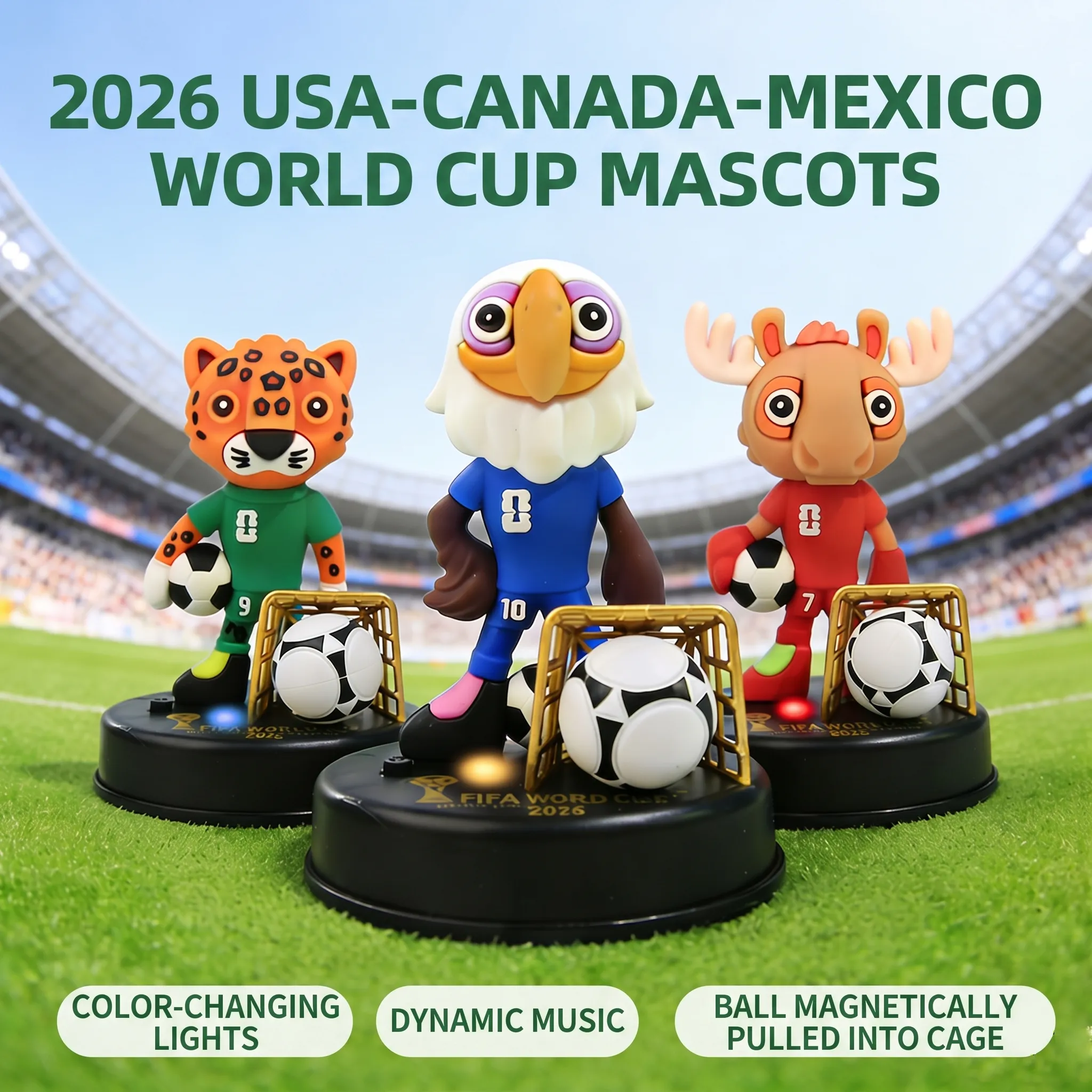 Interactive 2026 World Cup Mascot Figure with Light  Music